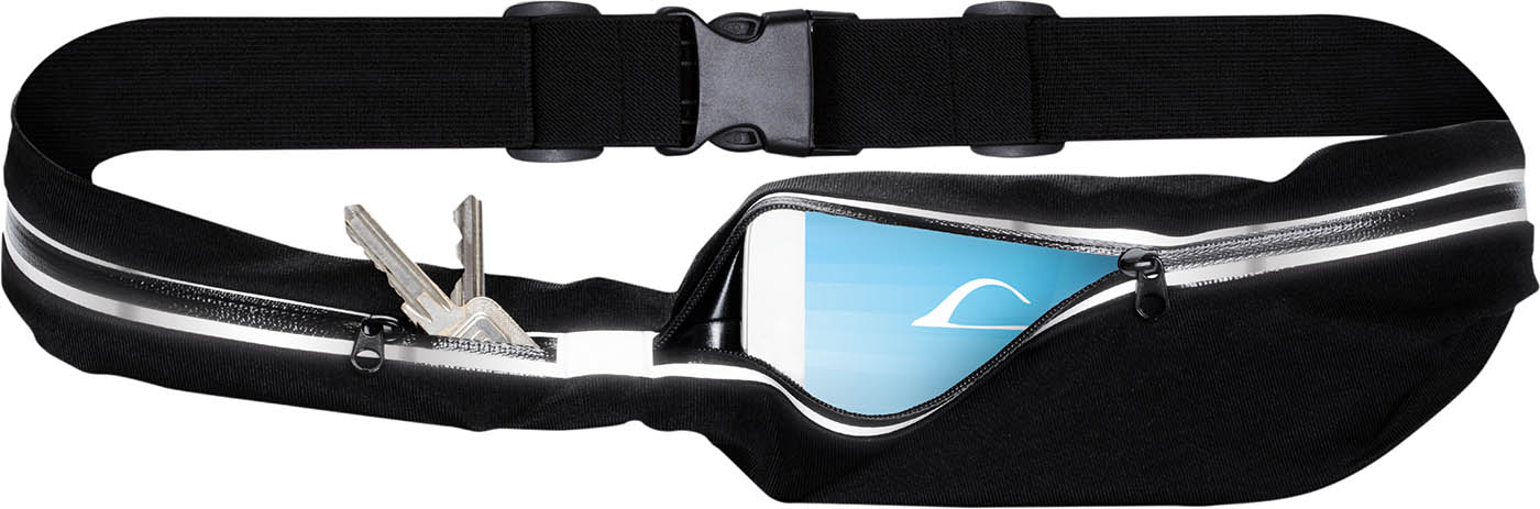 Bauchtasche mit zwei Fächern, Reflektor und Reissverschluss