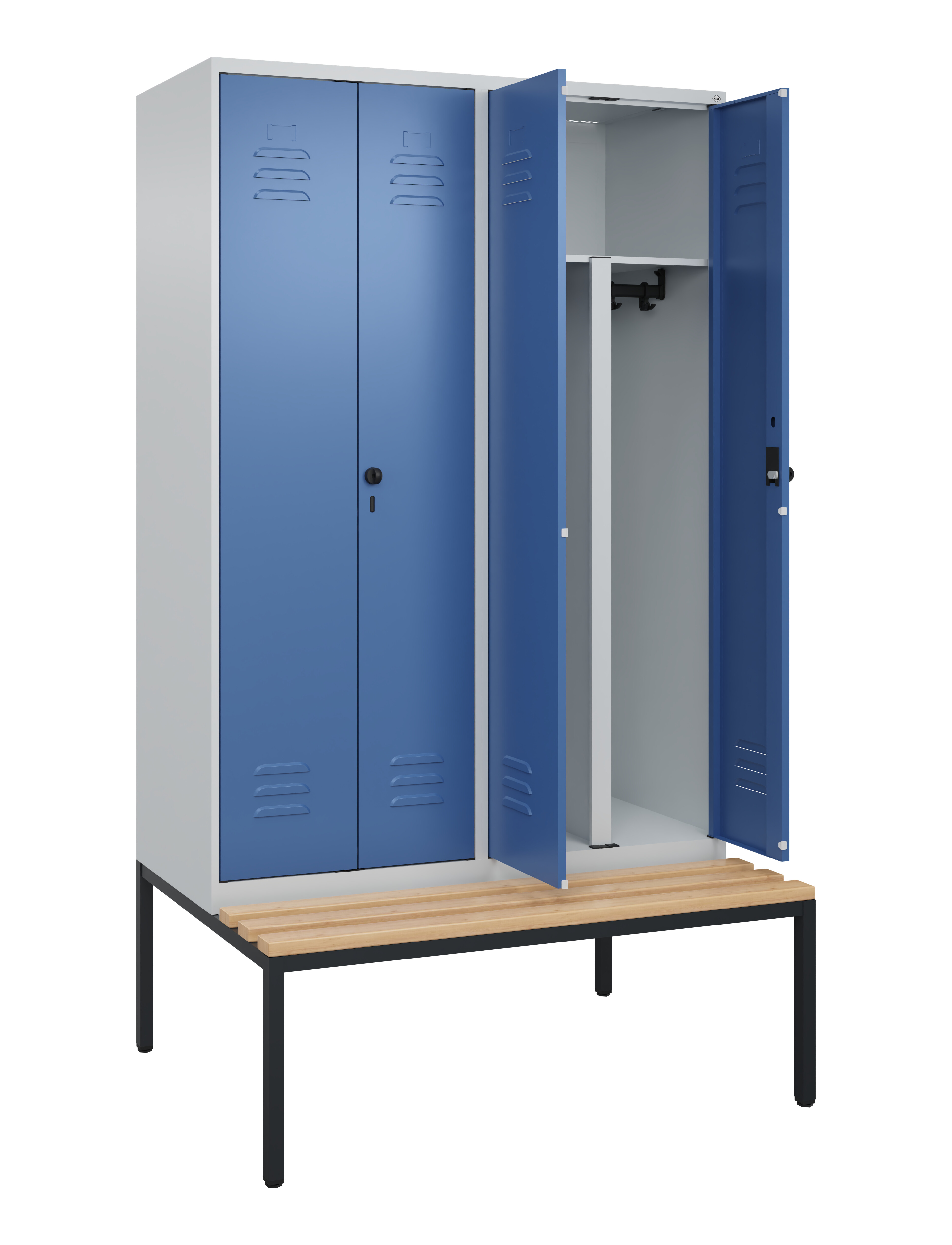 PSA Doppel-Spind Classic Plus, Bank, 4 Abteile, 2120x1200x815mm PSA Doppel-Spind Classic Plus, Bank, 4 Abteile, 2120x1200x815mm