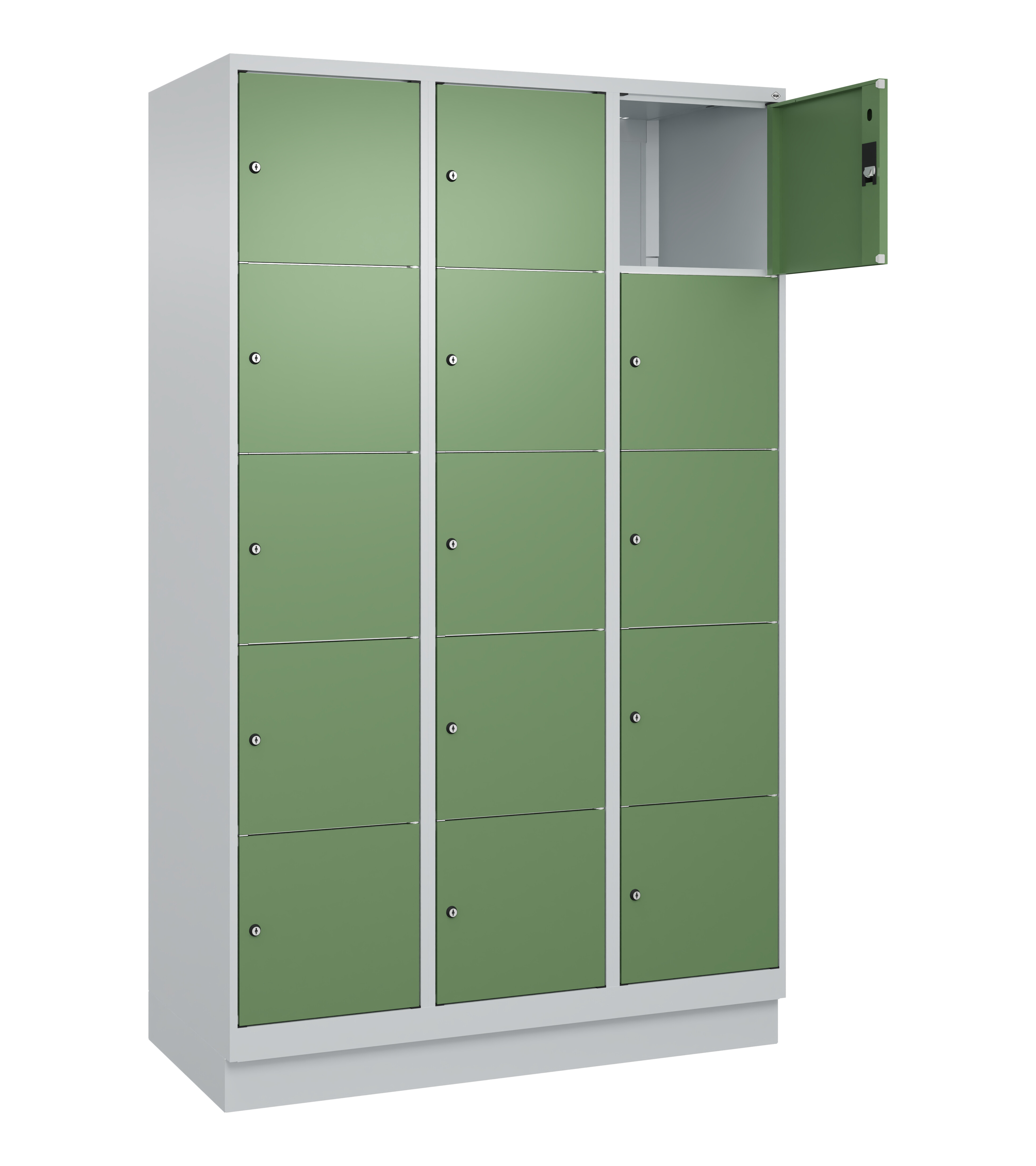 Schließfachschrank Classic Plus, Sockel, 15 Fächer, 2120x1200x500mm Schließfachschrank Classic Plus, Sockel, 15 Fächer, 2120x1200x500mm