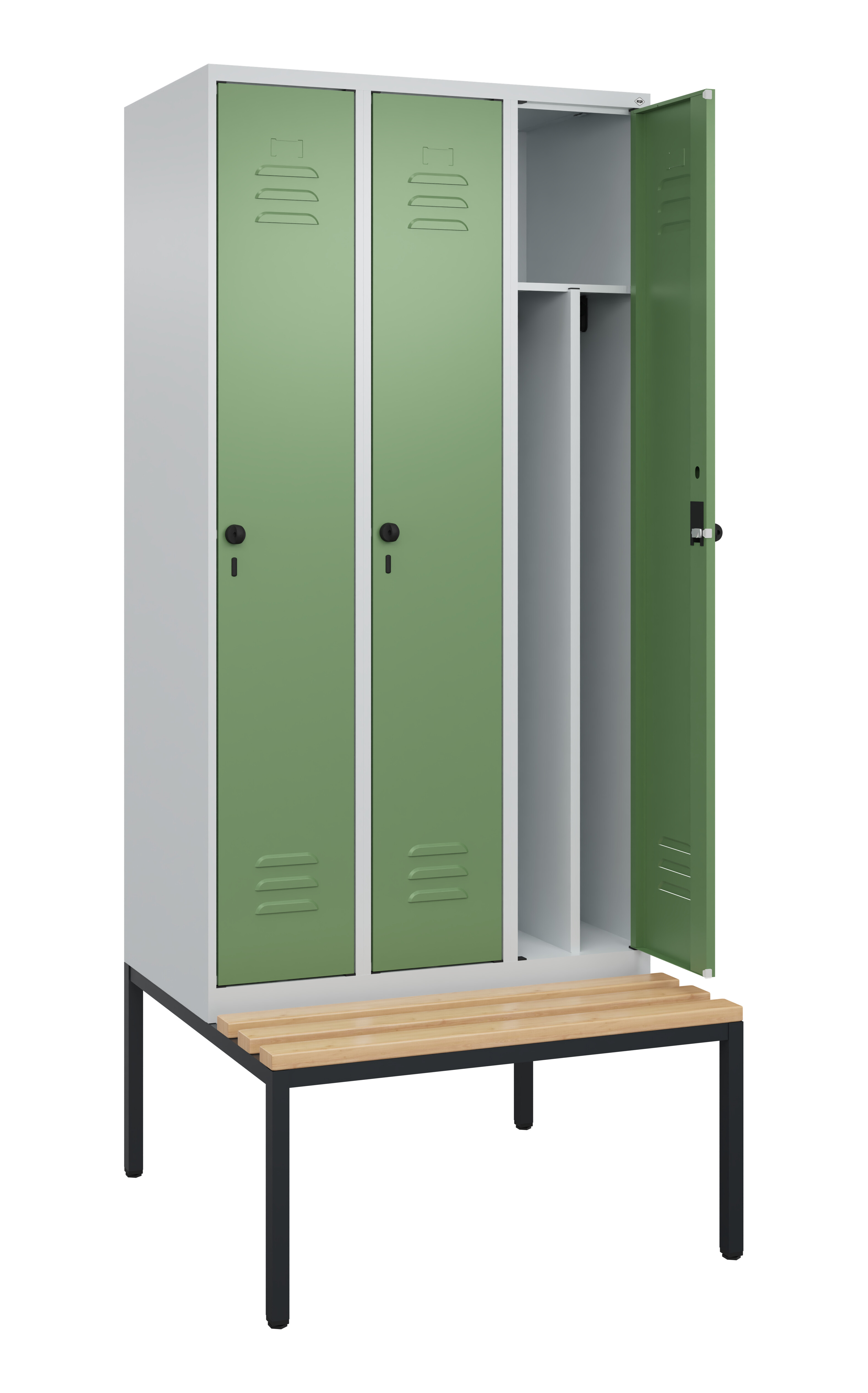 Spind Classic Plus, Bank, 2 Abteile, 2120x800x815mm