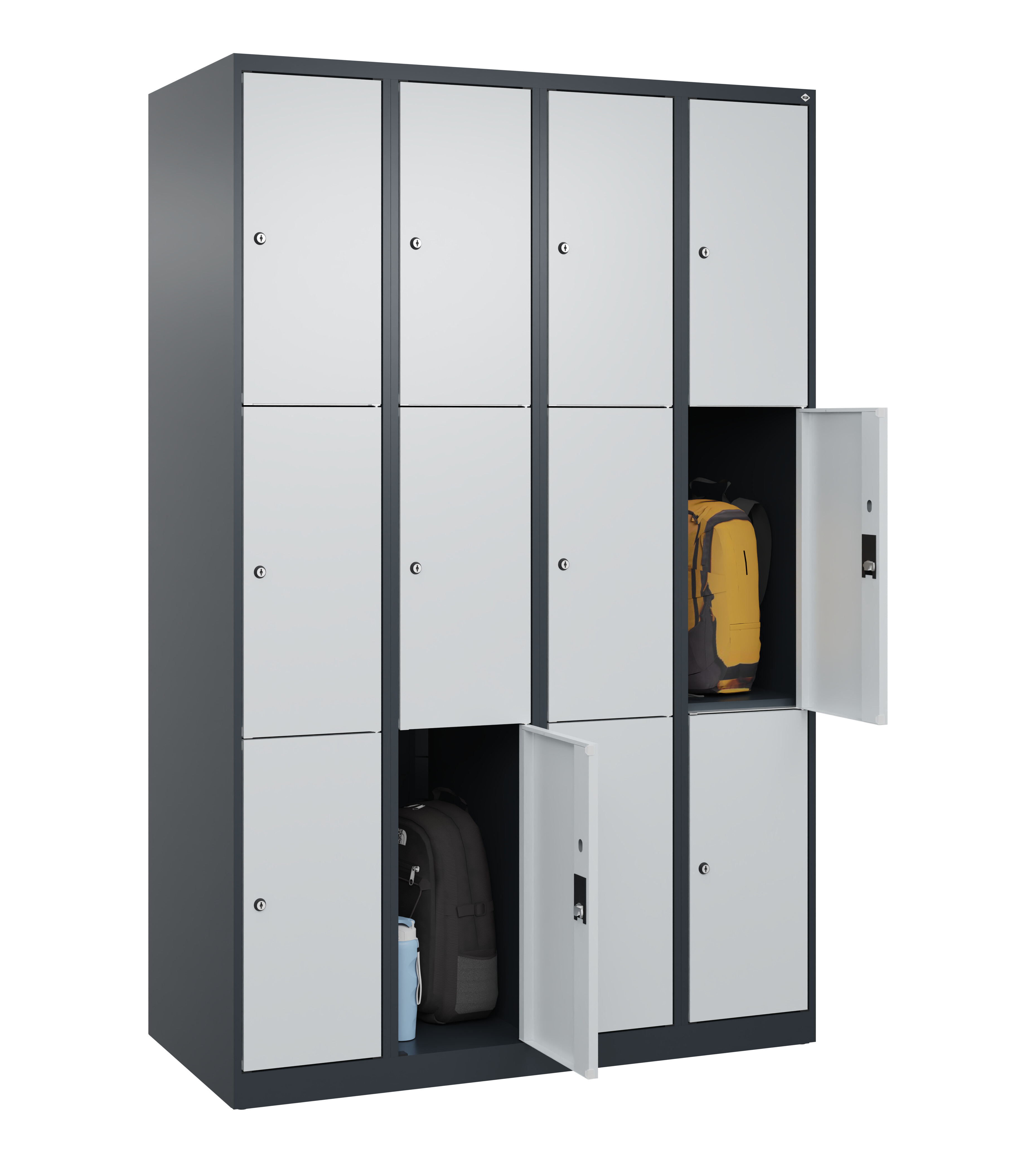 Schließfachschrank Classic Plus, 12 Fächer, 1850x1200x500mm