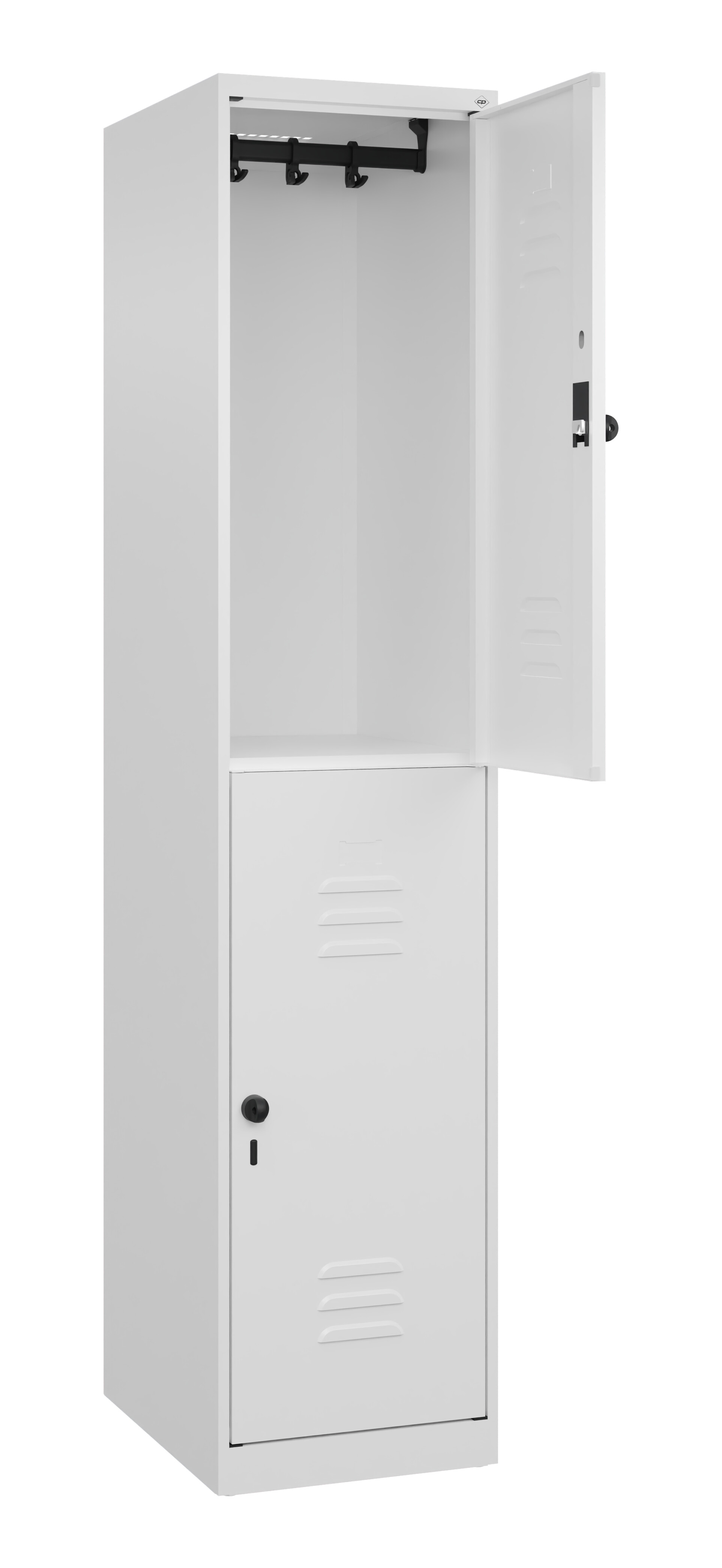 Doppelstock-Spind Classic Plus, 2 Fächer, 1850x400x500mm Doppelstock-Spind Classic Plus, 2 Fächer, 1850x400x500mm