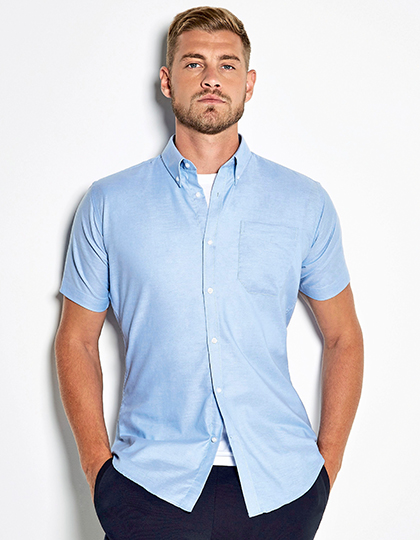 Kustom Kit Men´s Slim Fit Workwear Oxford Shirt Short Sleeve