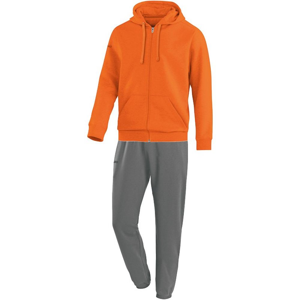 Jako Fußball Jogginganzug Team mit Kapuze Herren Sportanzug Jacke Hose orange Jako Fußball Jogginganzug Team mit Kapuze Herren Sportanzug Jacke Hose orange