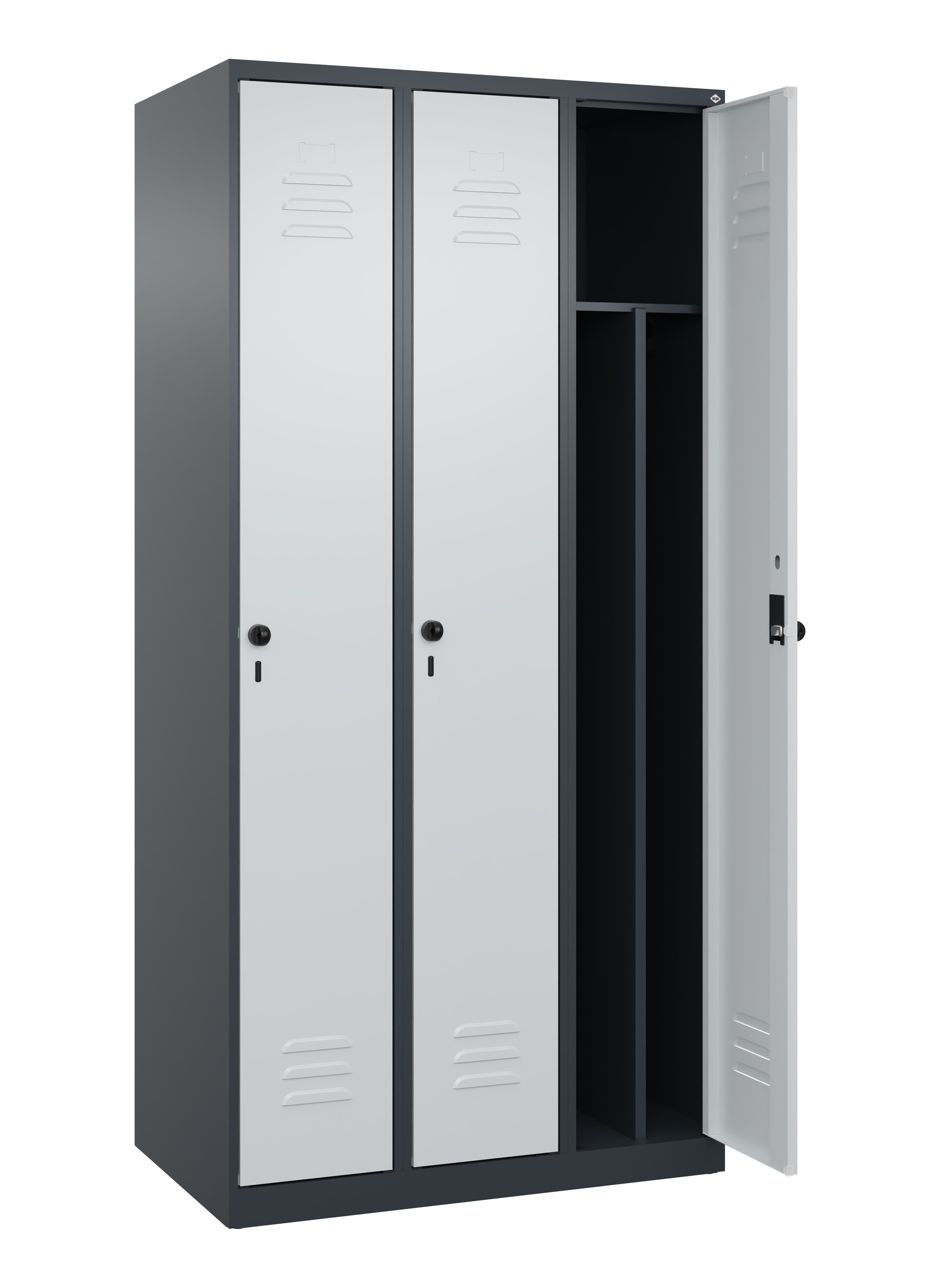 Spind Classic Plus, 3 Abteile, 1850x900x500mm Spind Classic Plus, 3 Abteile, 1850x900x500mm