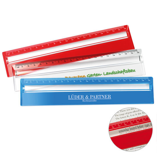 Lineal mit Zeilenlupe Lineal mit Zeilenlupe
