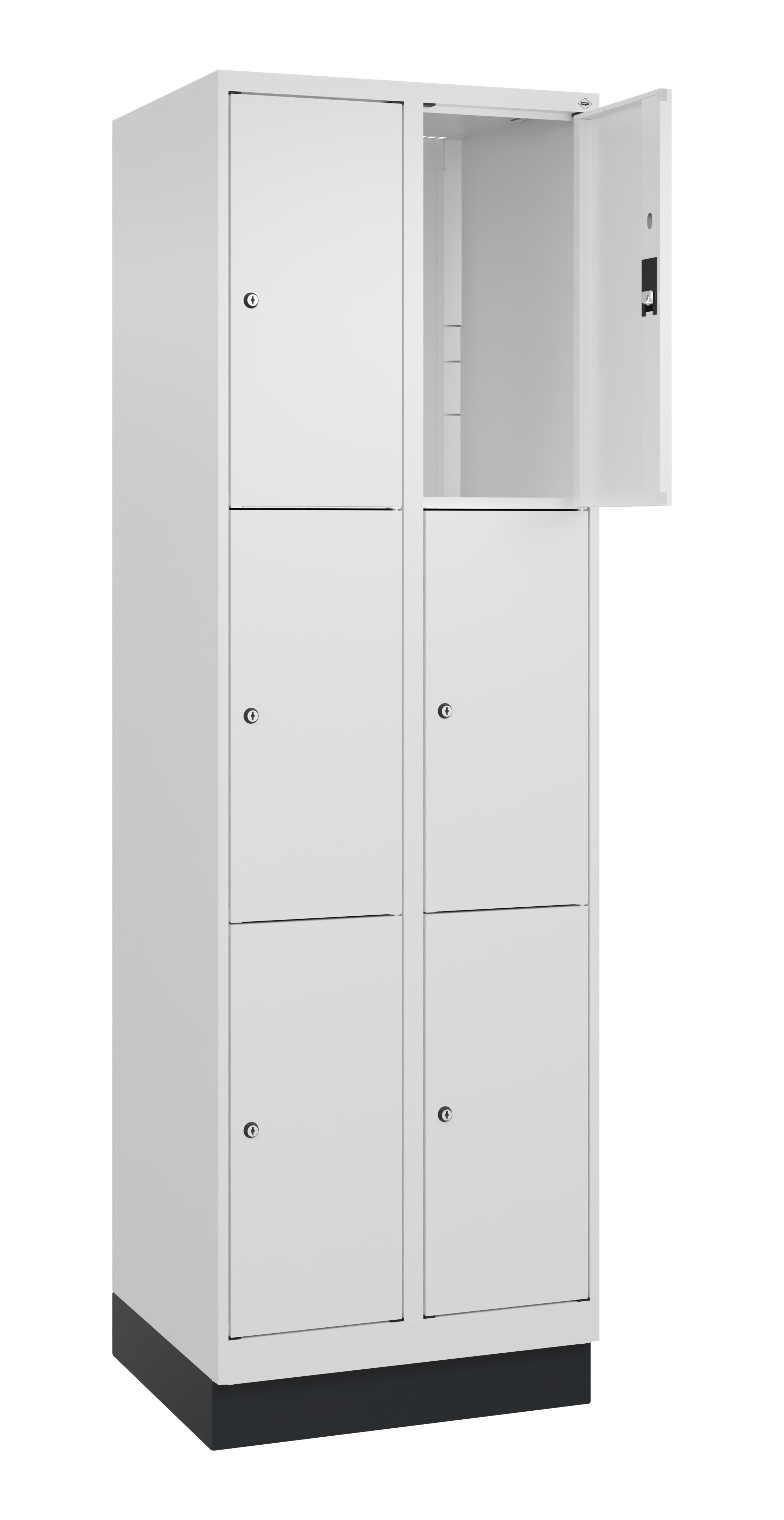 Schließfachschrank Classic Plus, Sockel, 6 Fächer, 1950x600x500mm Schließfachschrank Classic Plus, Sockel, 6 Fächer, 1950x600x500mm