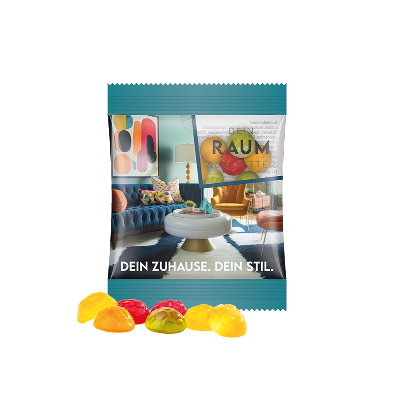 Minitüte 15 g Folie transparent Trolli Fruchtgummi Fußbälle Minitüte 15 g Folie transparent Trolli Fruchtgummi Fußbälle