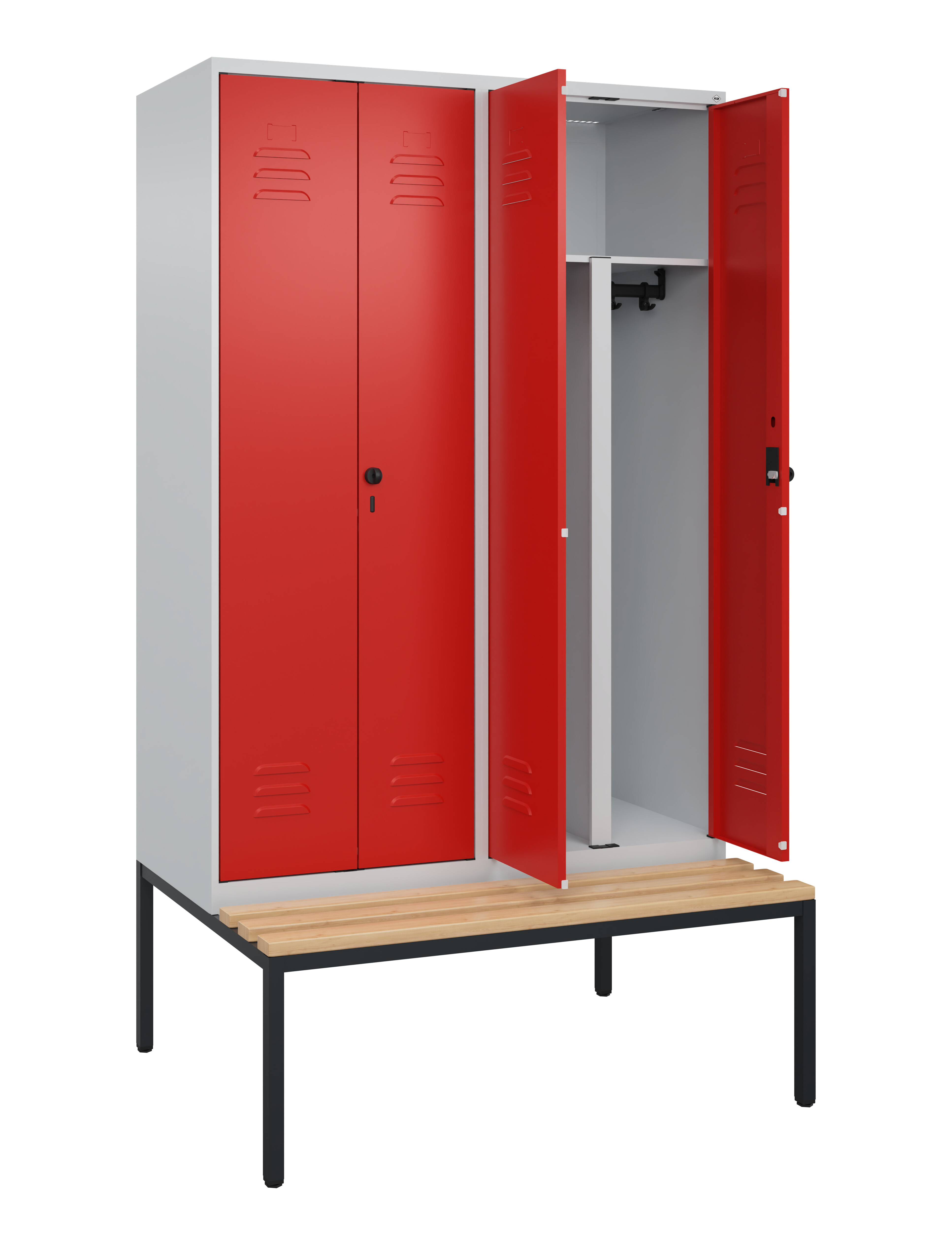 PSA Doppel-Spind Classic Plus, Bank, 4 Abteile, 2120x1200x815mm PSA Doppel-Spind Classic Plus, Bank, 4 Abteile, 2120x1200x815mm