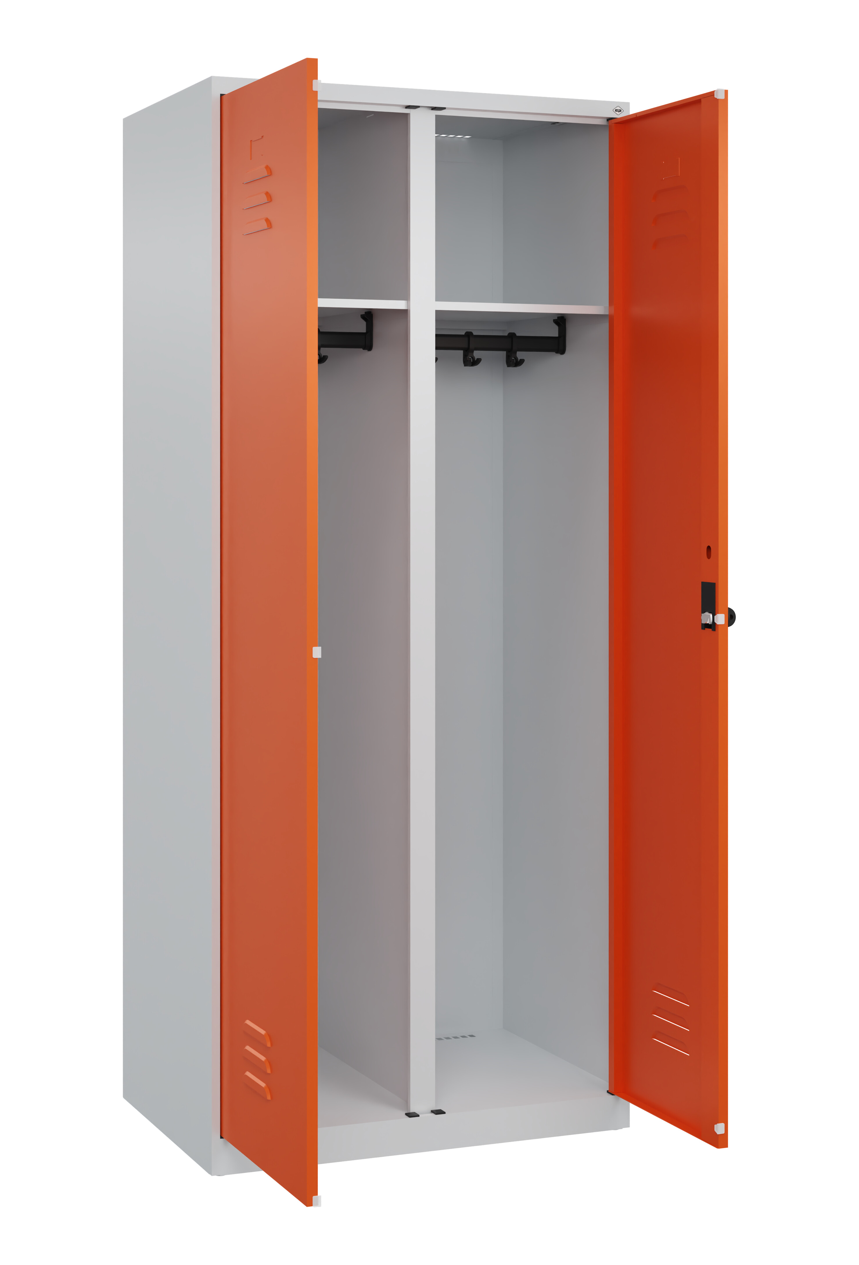 Schwarz-Weiß-Spind Classic Plus, 2 Abteile, 1850x800x500mm Schwarz-Weiß-Spind Classic Plus, 2 Abteile, 1850x800x500mm