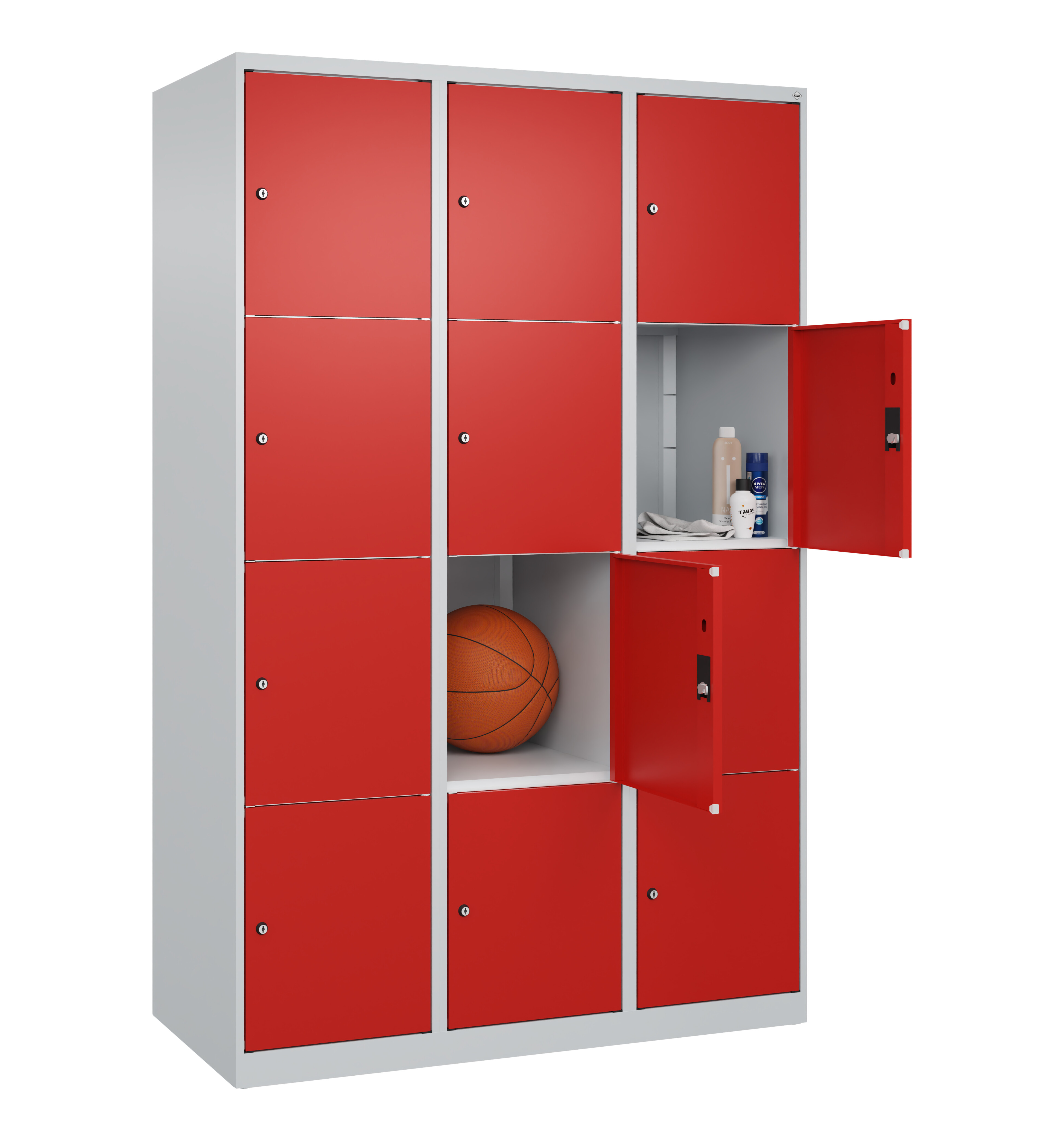 Schließfachschrank Classic Plus, 12 Fächer, 1850x1200x500mm Schließfachschrank Classic Plus, 12 Fächer, 1850x1200x500mm