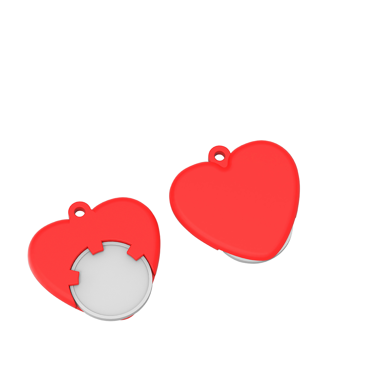 Chiphalter mit 1€-Chip Herz Chiphalter mit 1€-Chip Herz