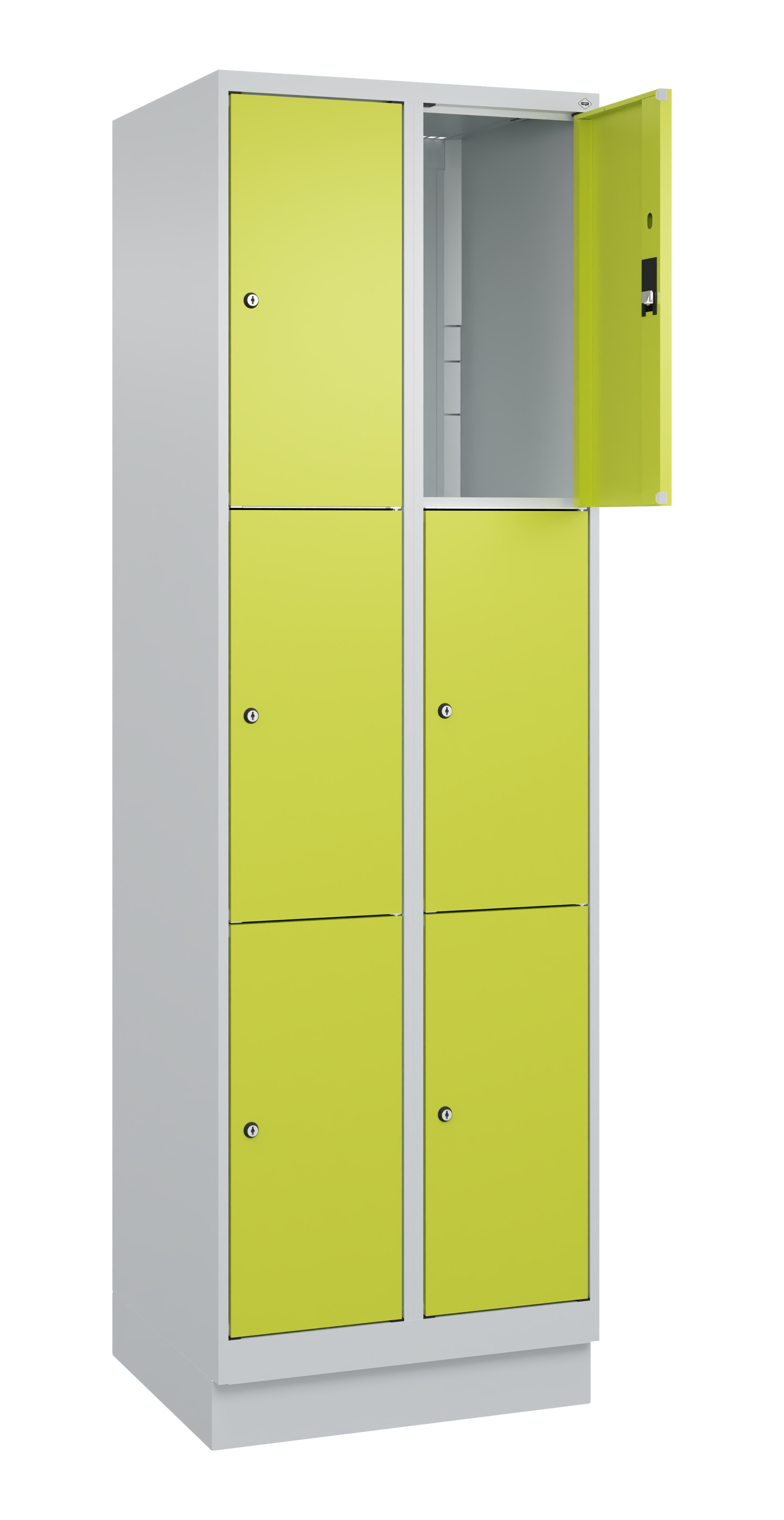 Schließfachschrank Classic Plus, Sockel, 6 Fächer, 1950x600x500mm Schließfachschrank Classic Plus, Sockel, 6 Fächer, 1950x600x500mm