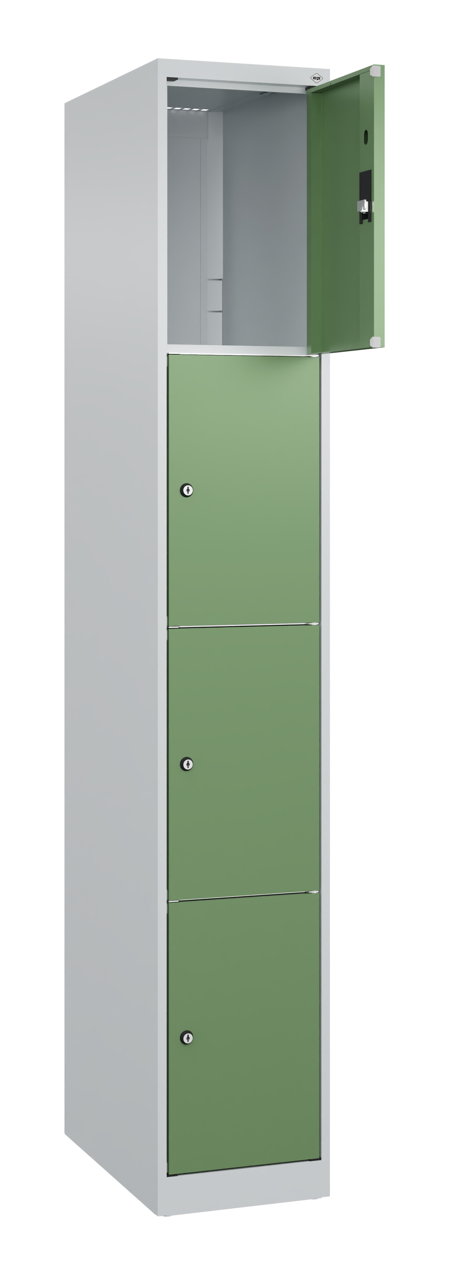 Schließfachschrank Classic Plus, 4 Fächer, 1850x300x500mm
