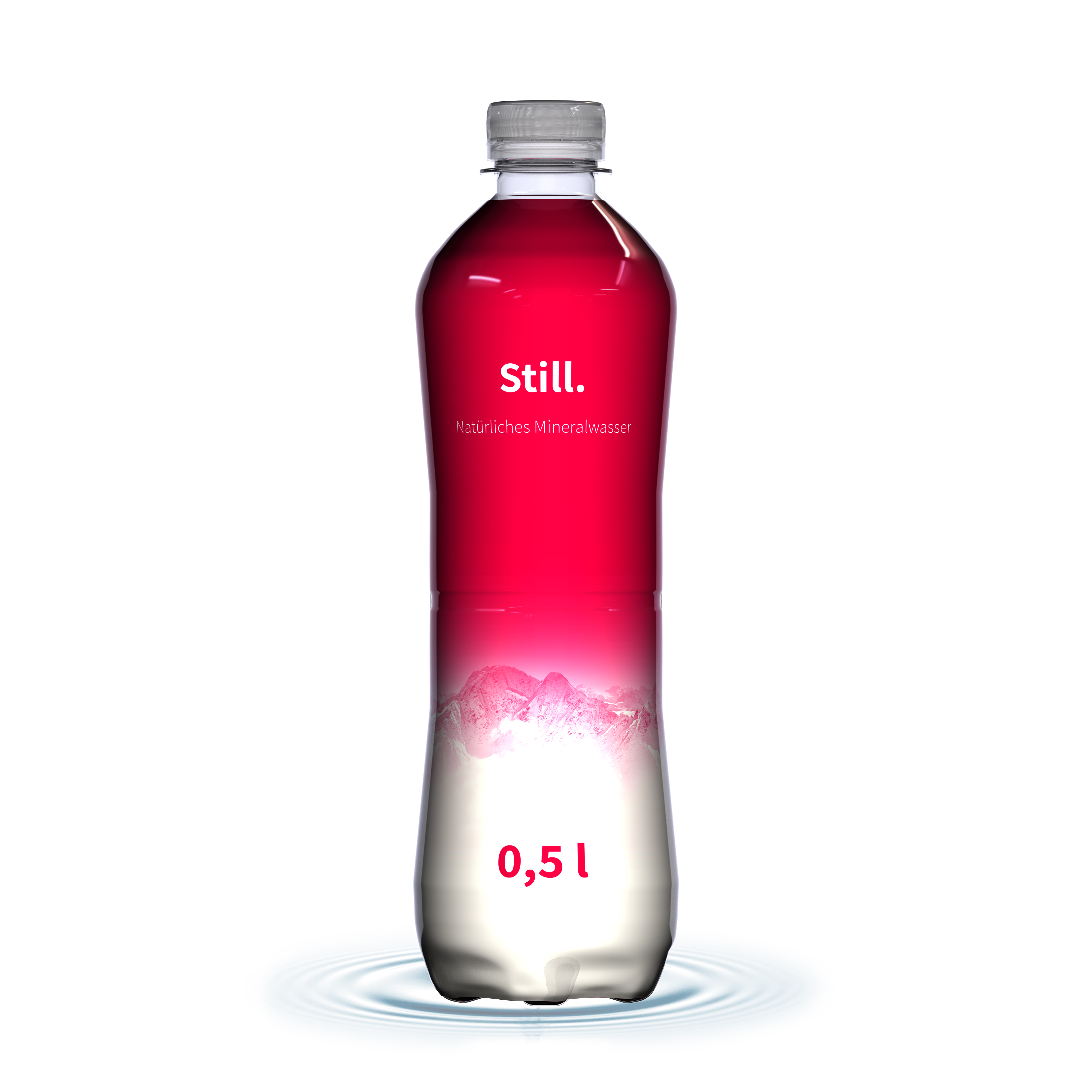 500 ml Mineralwasser still (Flasche Slimline) - Fullbody Sleeve