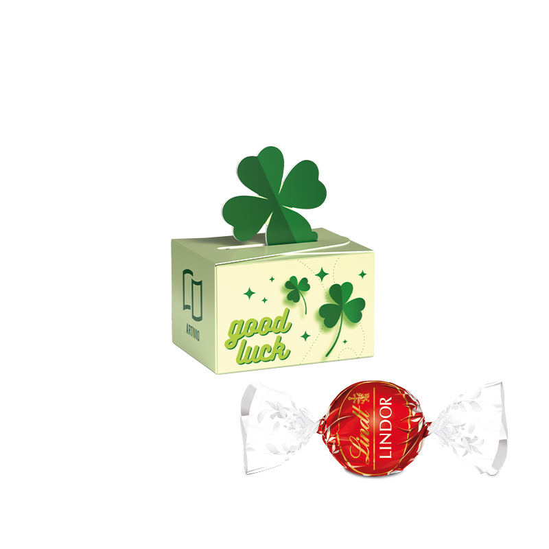 Geschenkbox Mini Kleeblatt Lindt LINDOR Milchkugeln