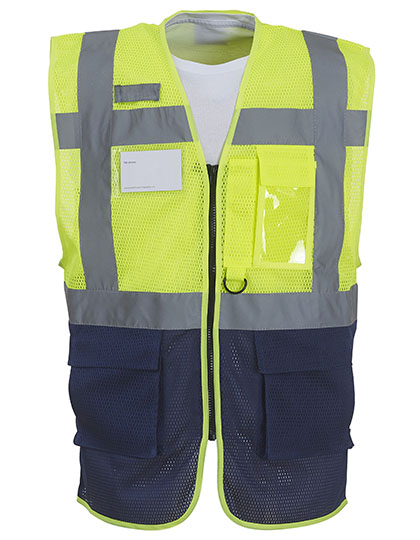 YOKO Hi-Vis Top Cool Recycled Open Mesh Executive Waistcoat YOKO Hi-Vis Top Cool Recycled Open Mesh Executive Waistcoat