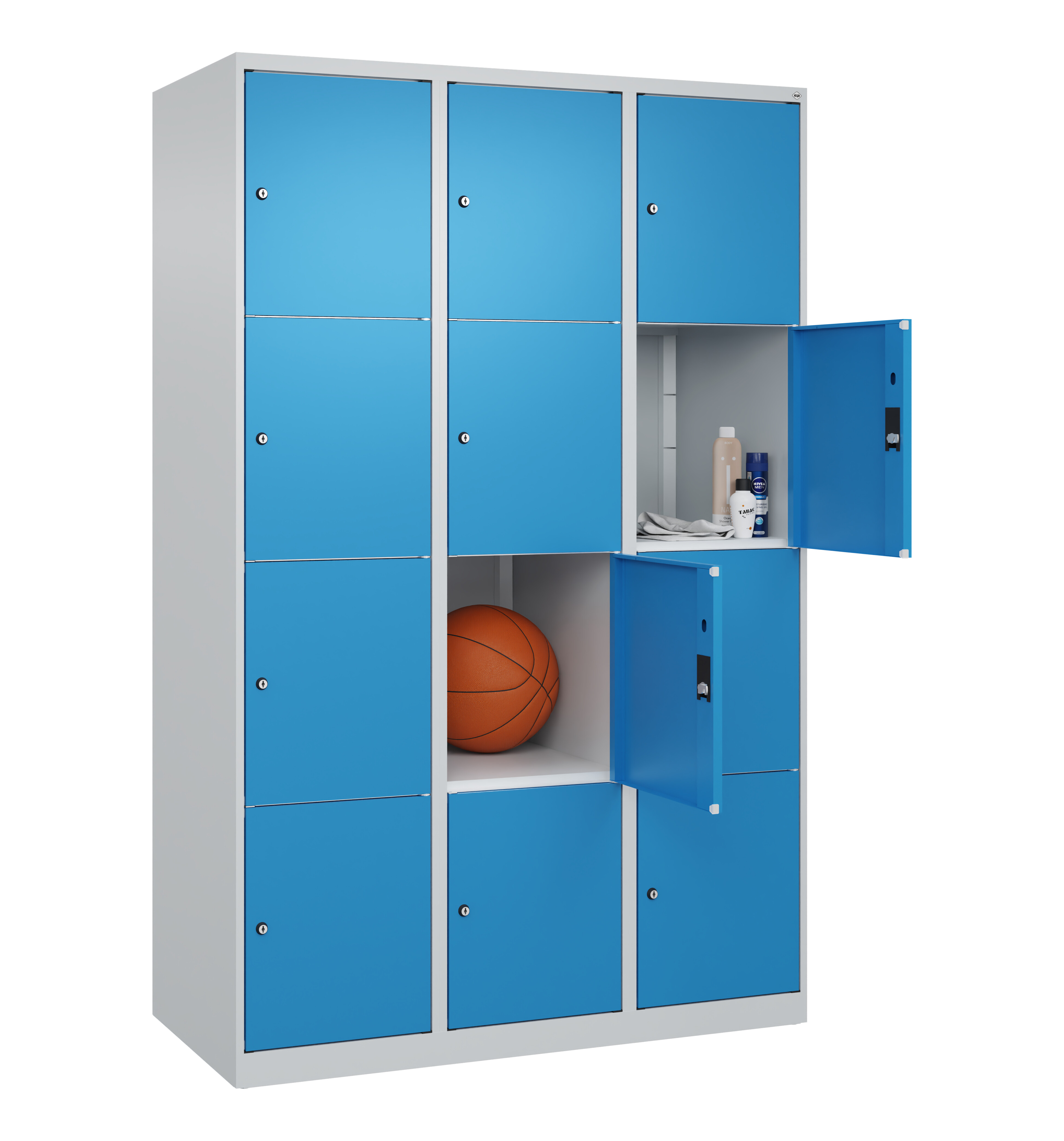 Schließfachschrank Classic Plus, 12 Fächer, 1850x1200x500mm Schließfachschrank Classic Plus, 12 Fächer, 1850x1200x500mm