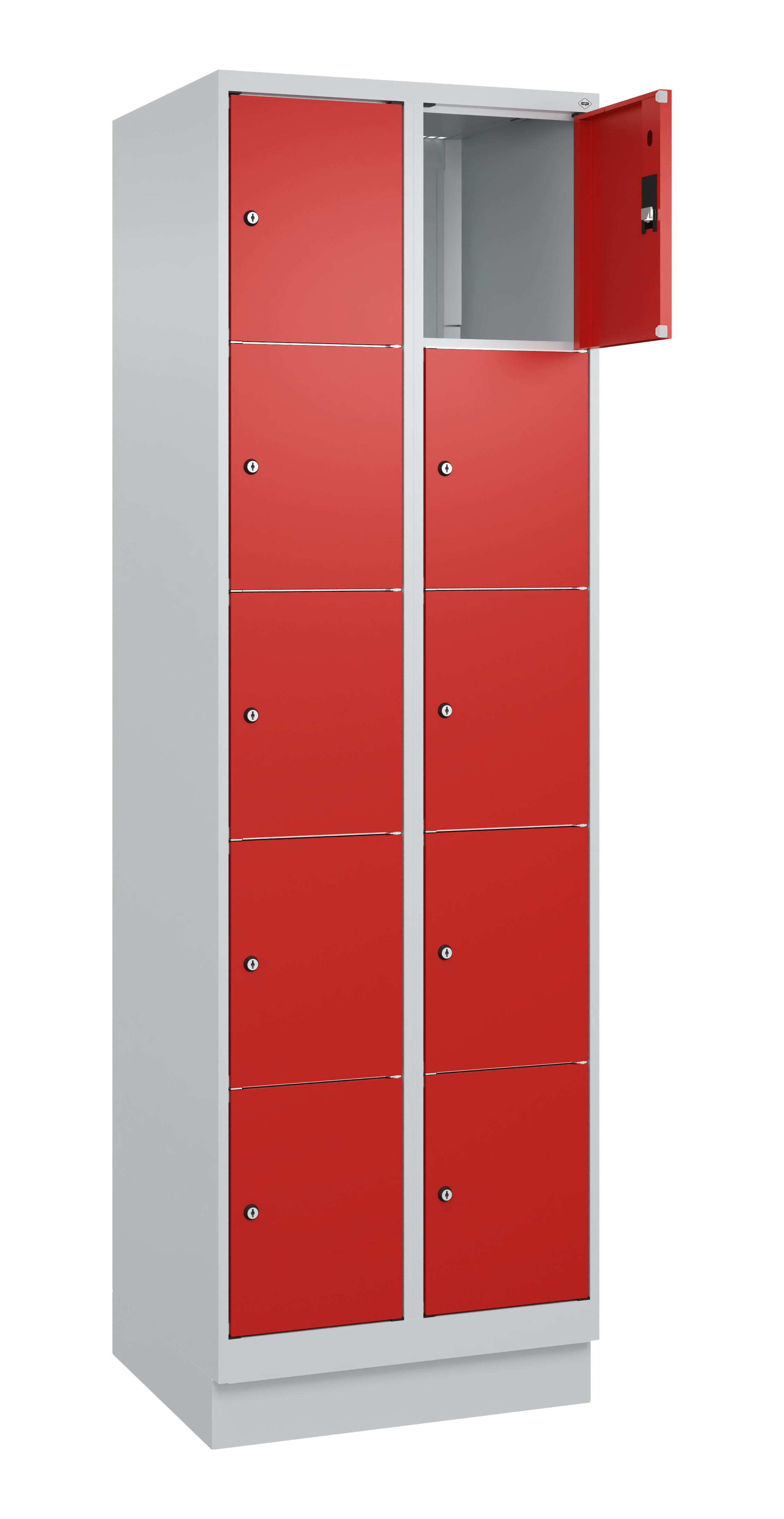 Schließfachschrank Classic Plus, Sockel, 10 Fächer, 1950x600x500mm Schließfachschrank Classic Plus, Sockel, 10 Fächer, 1950x600x500mm