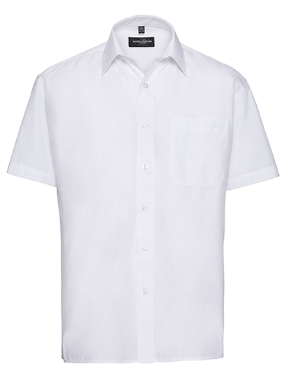 Russell Collection Men´s Short Sleeve Poly-Cotton Easy Care Poplin Shirt Russell Collection Men´s Short Sleeve Poly-Cotton Easy Care Poplin Shirt