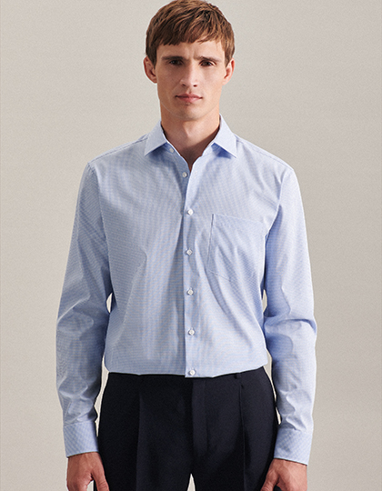 Seidensticker Men´s Shirt Regular Fit Check'Stripes Long Sleeve
