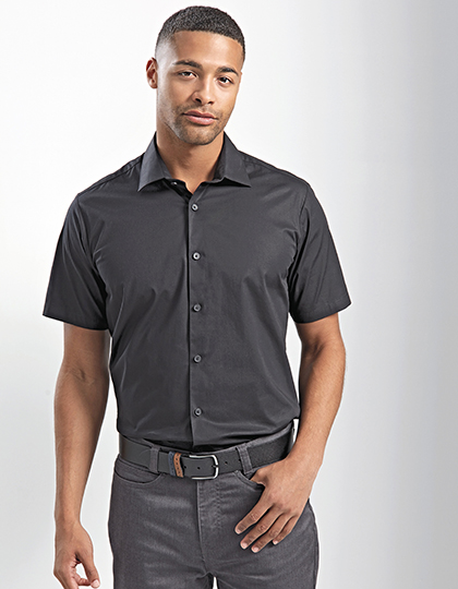Premier Workwear Men´s Stretch Fit Poplin Short Sleeve Cotton Shirt
