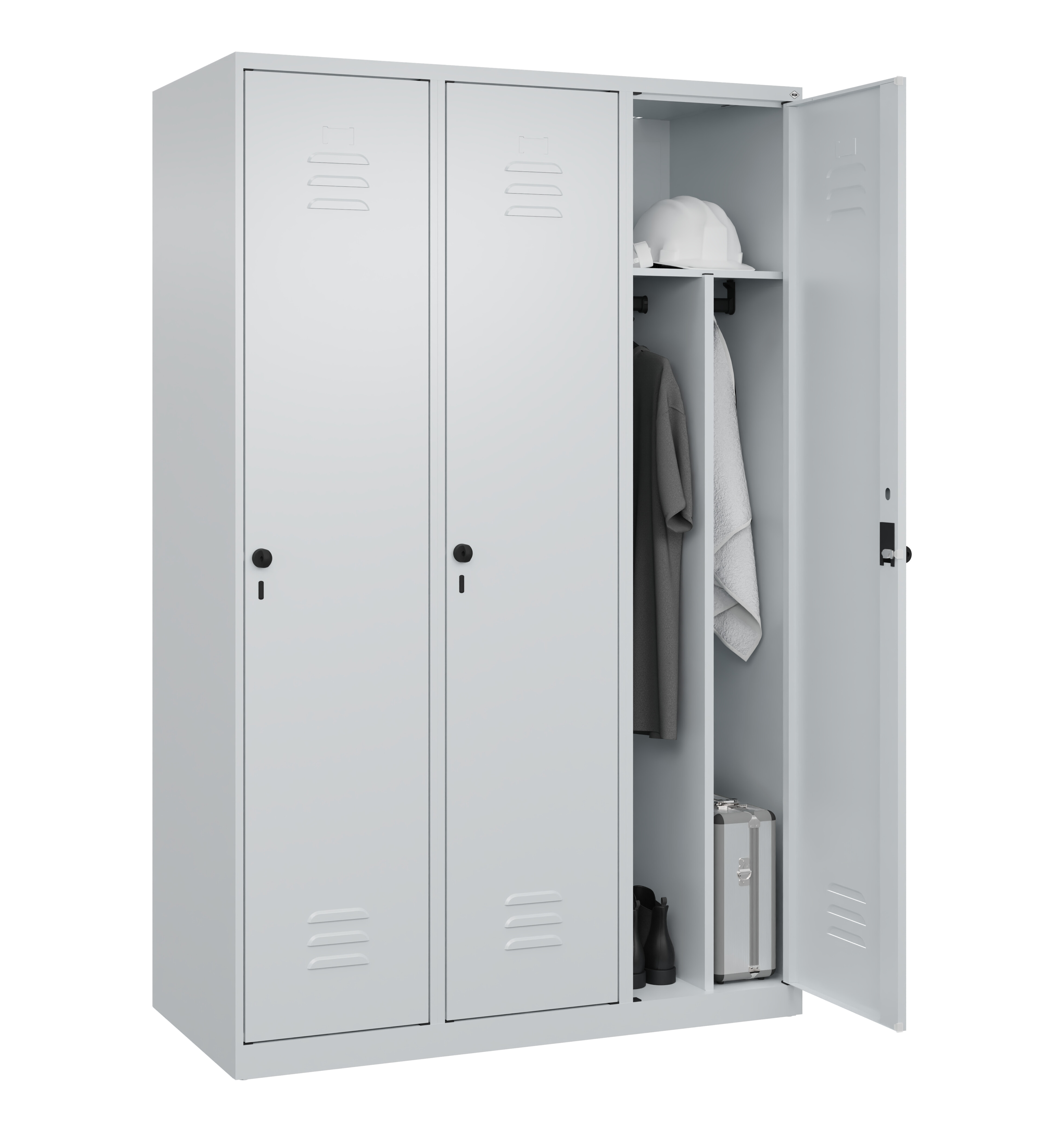 Spind Classic Plus, 3 Abteile, 1850x1200x500mm Spind Classic Plus, 3 Abteile, 1850x1200x500mm