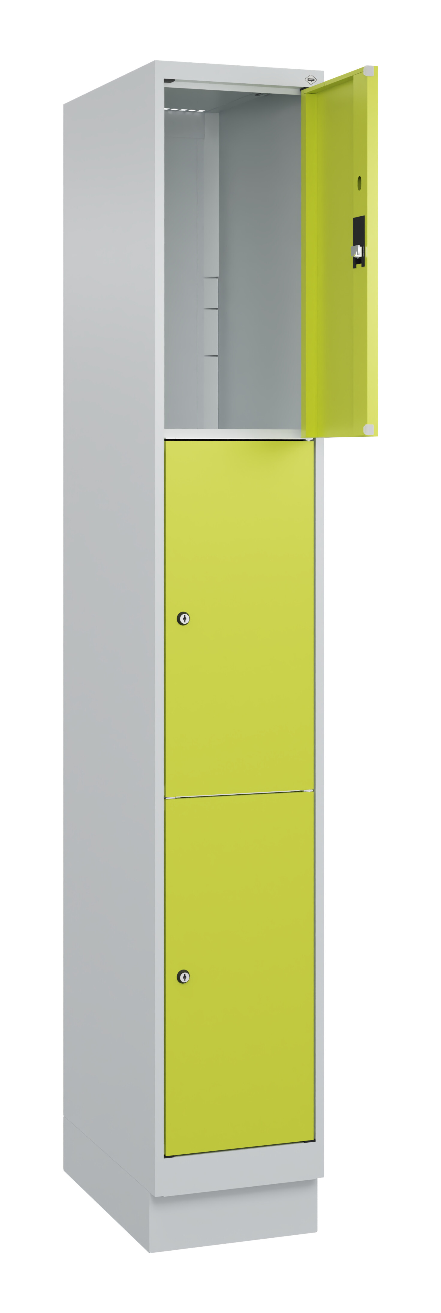 Schließfachschrank Classic Plus, Sockel, 3 Fächer, 1950x300x500mm Schließfachschrank Classic Plus, Sockel, 3 Fächer, 1950x300x500mm